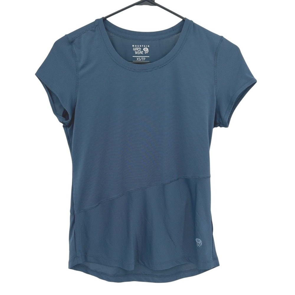Mountain Hardwear Performance Tee XS Blue‎ Ribbed Athletic Hiking Shirt Gorpcore